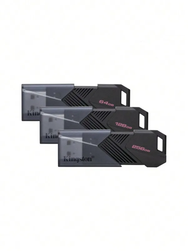 محرك أقراص فلاش USB 3.2 كبير السعة من Kingston بسعة 64 جيجابايت/128 جيجابايت/256 جيجابايت للسيارة والأغاني والكمبيوتر
