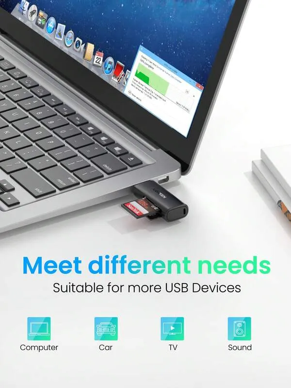 قارئ بطاقات يوجرين USB 3.0 إلى SD Micro SD TF محول بطاقة الذاكرة لملحقات الكمبيوتر المحمول قارئ بطاقات ذكية متعددة