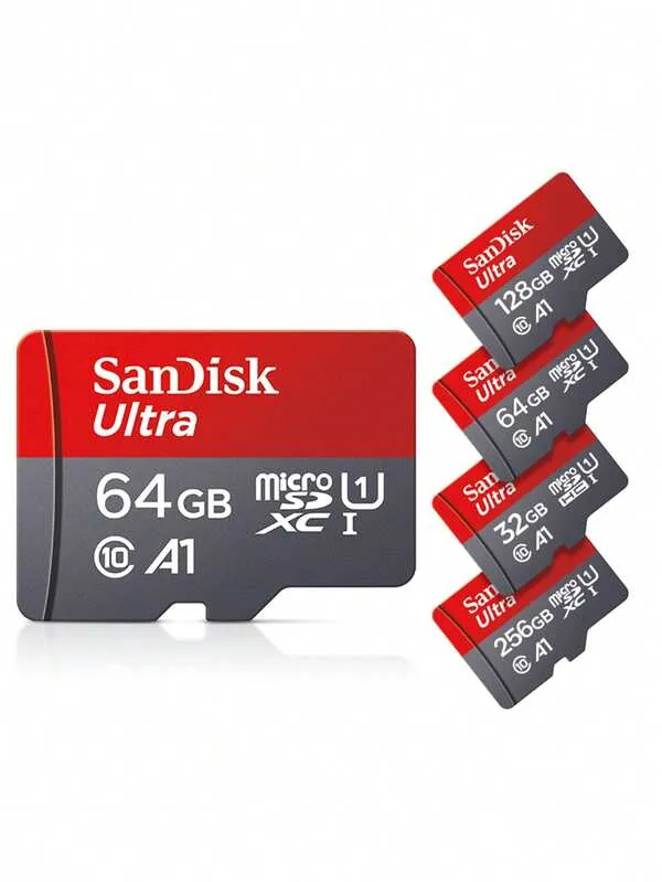 بطاقة ذاكرة SanDisk Micro SD من الفئة 10 MicroSD بسعة 32 جيجابايت و64 جيجابايت و128 جيجابايت و256 جيجابايت و512 جيجابايت A1 Flash Micro SD بسرعة 100 ميجابايت/ثانية وبطاقات TF