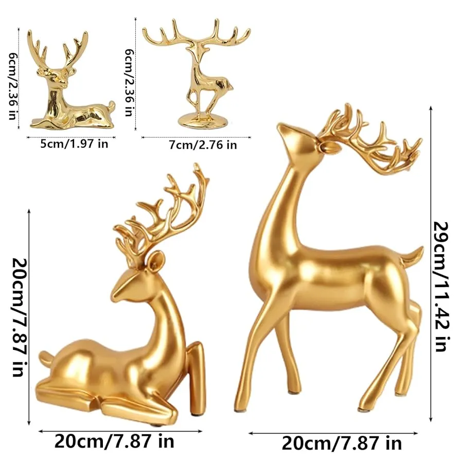 2pcs Deer Decor Craft, Deer Figurine, Home Decoration, Desktop Ornament, Modern Minimalist Style Deer Best Gifts Birthday Graduation